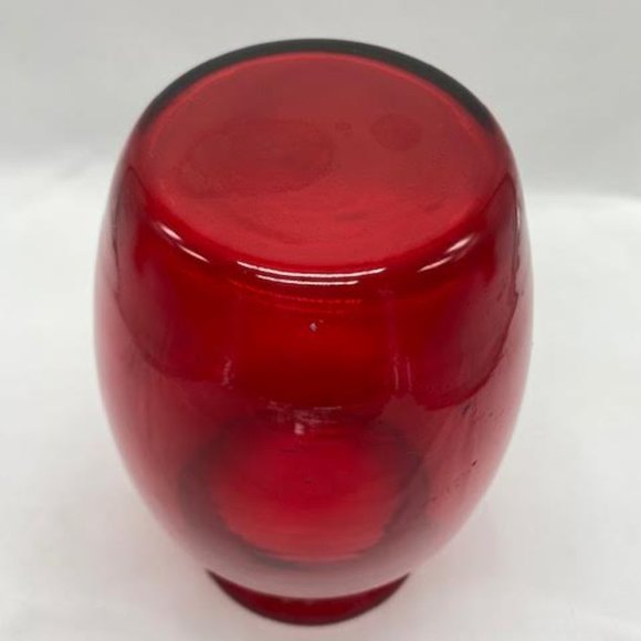 Vintage 8" Rose Vase Ruby Red - Picture 4 of 4